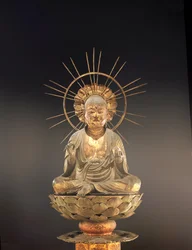 Jizo Bosatsu (Ksitigarbha), Kamakura-perioden (1185-1333), andre halvdel av 1200-tallet (tre, lakk og bladgull) (se også 394837)